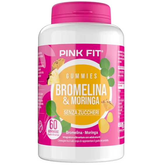 Pink Fit - Bromelina e Moringa - Drenaggio e Detox - 60 gummies Pink Fit - Bromelina e Moringa - Drenaggio e Detox - 60 gummies