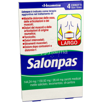 Salonpas - 4 Cerotti Medicati Grandi - 13x8,4cm