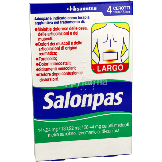 Salonpas - 4 Cerotti Medicati Grandi - 13x8,4cm