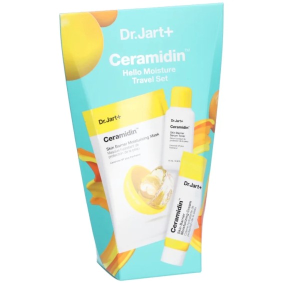 Dr.Jart+ Ceramidin Hello Moisture Travel Set - Kit skincare idratante con crema, tonico-siero e maschera