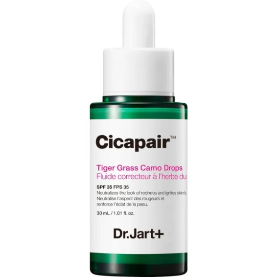 Dr.Jart+ Cicapair Tiger Grass Camo Drops SPF 35 - Primer anti-rossore con Centella Asiatica - Flacone 30ml