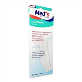 Med's - Medicazione Adesiva Sterile - Tessuto Non Tessuto - 10x30 cm - 3 pezzi