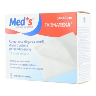 Med's - Farmatexa - Compresse di garza sterili - 36x40 Cm - 12 Pezzi