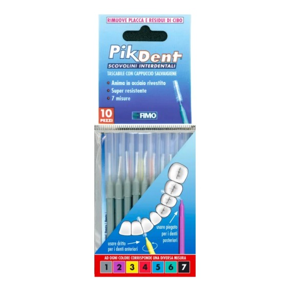 Pikdent Scovolini Misura 1 Grigio 0,4 mm per igiene interdentale - Confezione da 10 pezzi