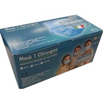 Mask1 Mas Chir I Azzurra 50pz