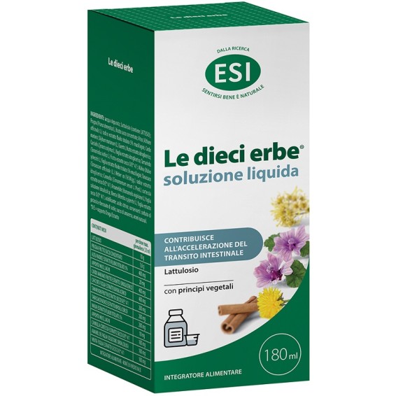 ESI Le Dieci Erbe soluzione liquida 180ml per regolarità intestinale con lattulosio e erbe naturali