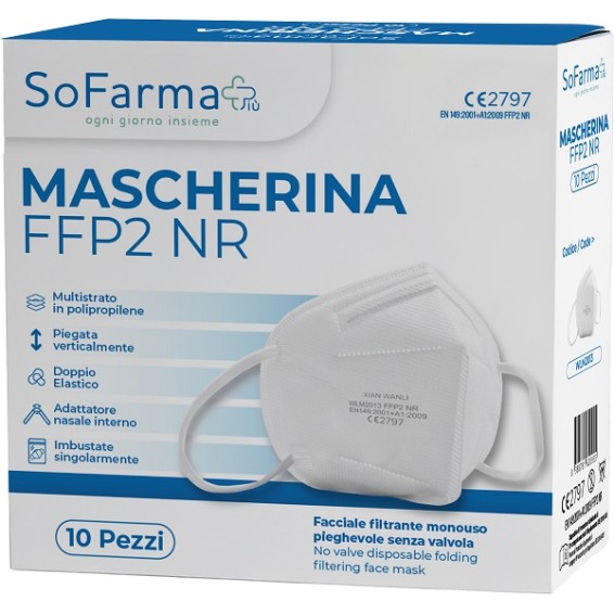 MASCHERINA FFP2 BIANCA 10PZ SF+