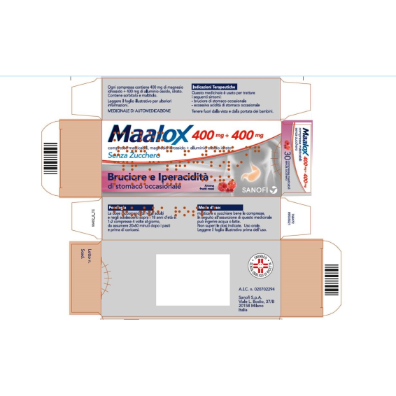 MAALOX-S/Z 30 Cpr 400+400mg